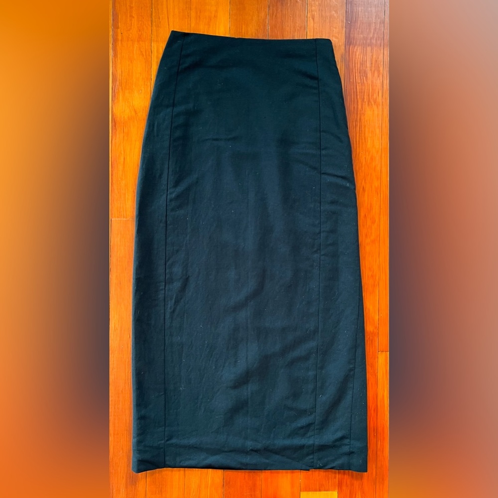 NWOT Madewell Linen-Cotton Blend Wrap Midi Skirt - Size 0 - Black - Picture 8 of 8
